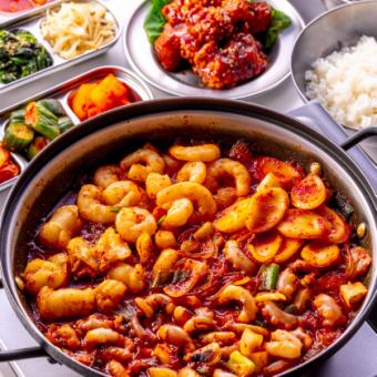 話題！釜山発祥の海鮮鍋ナッコプセコース3,680円 +1,480円or+1980円飲放題可◎