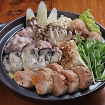 【2時間飲み放題付き】濃香(白子・牡蠣・あん肝)痛風鍋コース 7品 6600円(税込)