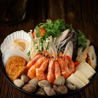 【2時間飲み放題付き】夜座和の海鮮ちゃんこ鍋コース 8品 8000円(税込)
