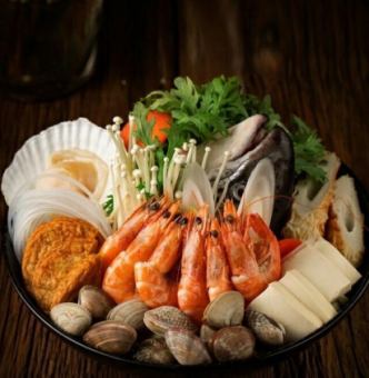 【2時間飲み放題付き】夜座和の海鮮ちゃんこ鍋コース 8品 8000円(税込)