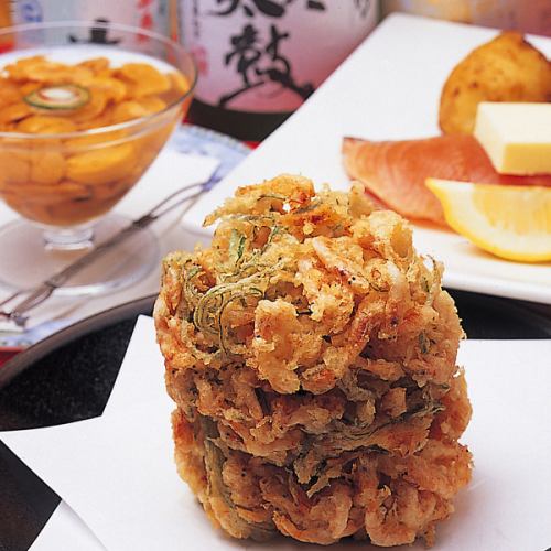 Our proud seasonal "Kakiage" (vegetable tempura)