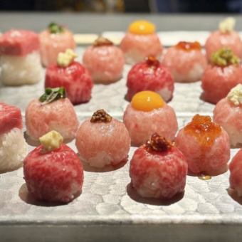 [Kuroge Wagyu beef temari meat sushi course] ★Saturdays and Sundays from 16:00 to 16:30, limited number of groups per day★
