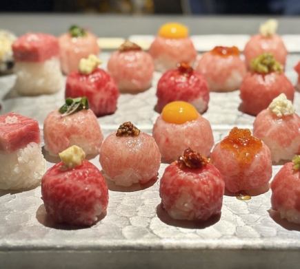 [Kuroge Wagyu beef temari meat sushi course] ★Saturdays and Sundays from 16:00 to 16:30, limited number of groups per day★