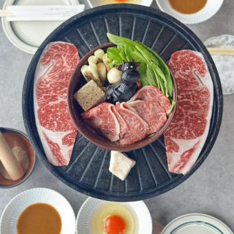 【월~금 한정 점심】 흑모 일본소 스키야키 먹어 비교 점심