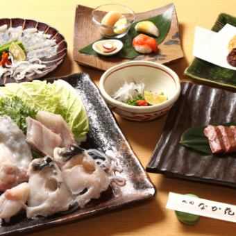 Fresh fugu with Japanese beef steak course (minimum 2 persons) *Reservation required