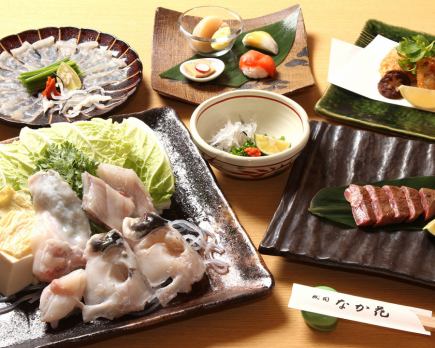 Fresh fugu with Japanese beef steak course (minimum 2 persons) *Reservation required