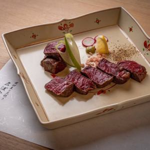 国産牛ヒレ肉の網焼きステーキ