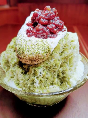 Matcha and adzuki bean fresh cream