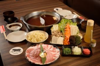 【Ganaha牲畜直送】岛黑Agu猪肉涮锅套餐【Momo】3,828日元（含税）