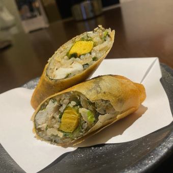 炙り真鯛まぶしと出し巻き玉子の揚げ春巻き（1本）