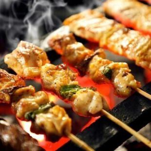 【焼き鳥食べ放題】生ビール付【2時間飲み放題付】季節の贅沢！焼き鳥食べ放題コース25 品3300円