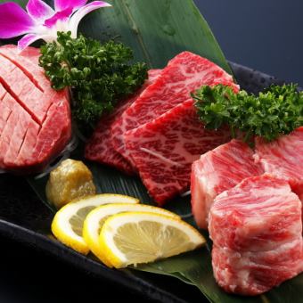 [A5 Kuroge Wagyu beef thick-sliced 3-piece course] A4 Yakiniku + Korean food《Women's 4,680 yen⇒4,180 yen/Men's 4,980 yen⇒4,480 yen》