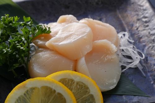 扇貝生魚片/烤蝦