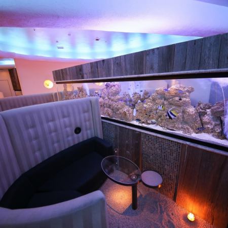 Aquarium space where the sound of water flows ... Private space with a large sofa