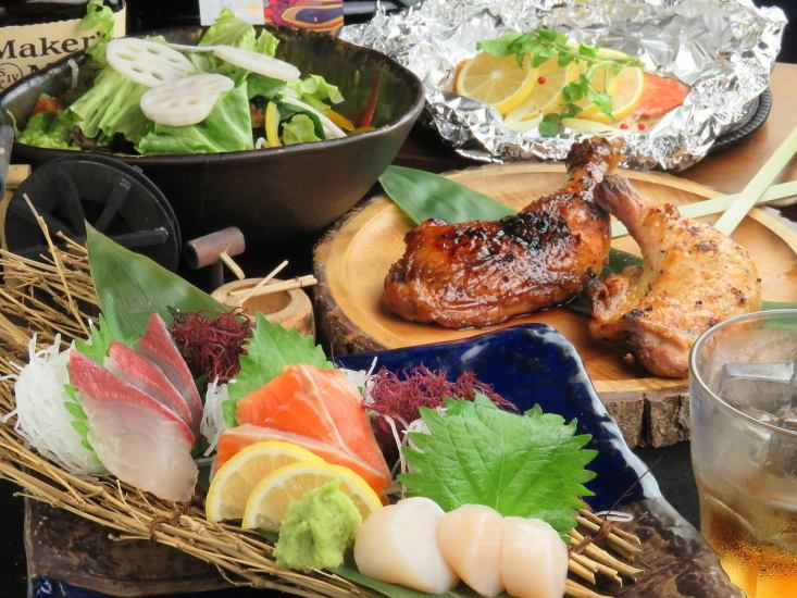 2時間飲み放題付4000円◆山賊焼・ホイル焼きなど◆全7品