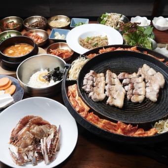 단미 테라스 코스! 한국에서 인기있는 메인 요리를 선택! 강장 케장, 강장 세우 포함!
