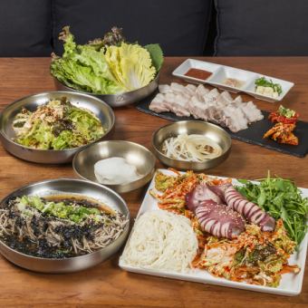 【当店一番押しのセットメニュー>】韓国本場のボッサムと当店だけの単品付きセット！