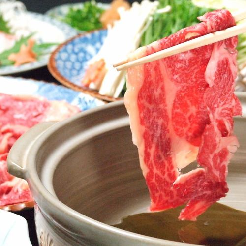 Specially selected Japanese beef sukiyaki / shabu shabu course 4500 yen 2 hours all-you-can-drink 6000 yen