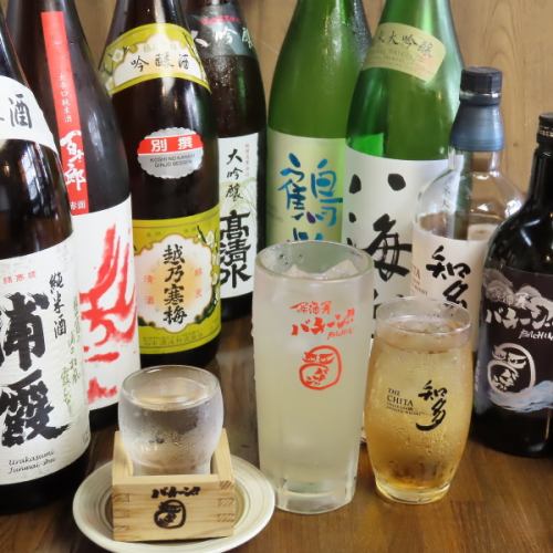 豊富な日本酒で乾杯
