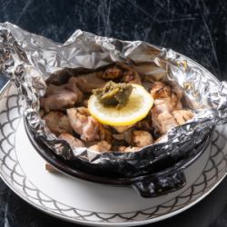 地鶏のタタキ宮崎ザル焼き