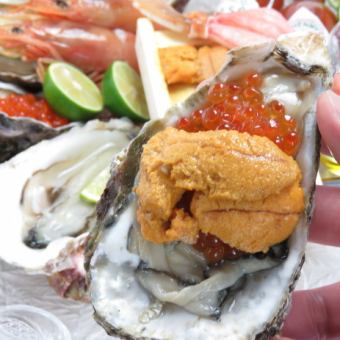 Gourmet ≪Agonizing course of sea urchin and oysters, all 12 dishes, 13,500 yen≫ The ultimate course featuring the sumptuousness of sea urchin, oysters, and Wagyu beef