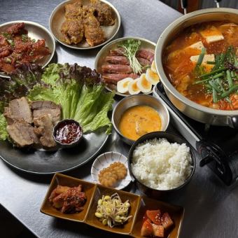 2 people or more, 120 minutes of all-you-can-drink [Kimchi Jjigae Course, 9 dishes total] 5,500 yen