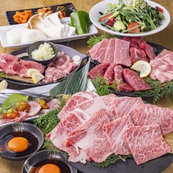 ◆ Wagyu beef yakishabu course, 9 dishes total, 4,500 yen ◆