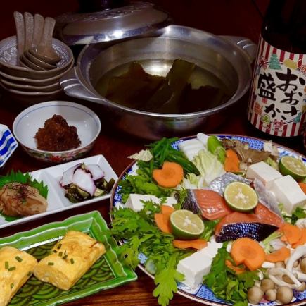 【冬季限定】坪庭流 石狩鍋 5,500円（税込）飲み放題付きコース