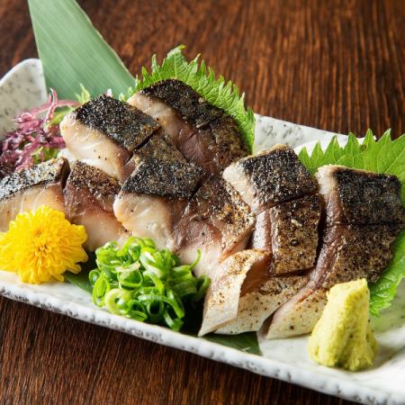 Grilled mackerel with yuzu salt