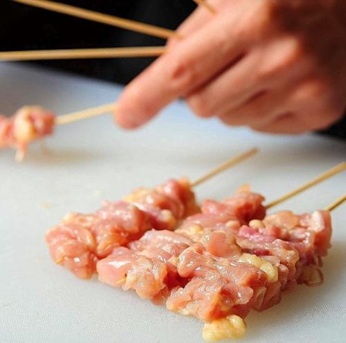 Authentic skewered grilled by a certified griller