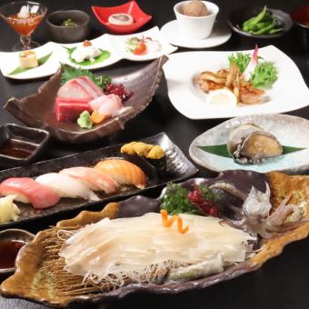 【お料理のみ】豊楽コース◆当店人気No.1！活イカやあわび焼きなど全9品6500円(税込)