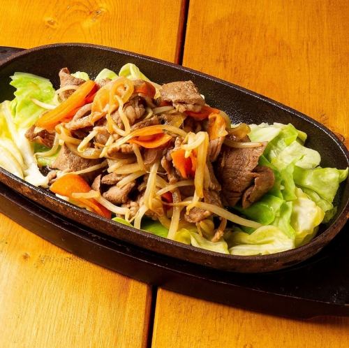 ラム肉の鉄板ジンギスカン焼き