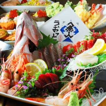 【北海道満喫コース】本鮪やボタン海老、黒毛牛も堪能できる！　飲み放題付5,000円