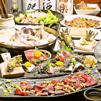 [120 minutes all-you-can-drink with draft beer] 5,000 yen course with 7 luxurious wasabi dishes. Fresh wasabi is grated!