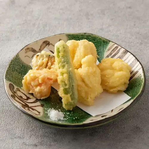 活〆ハモと夏野菜の天婦羅盛り合わせ
