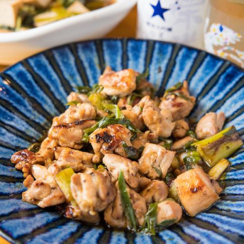 鶏モモと白ネギの焼き鳥風