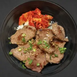 Beef tongue rice bowl