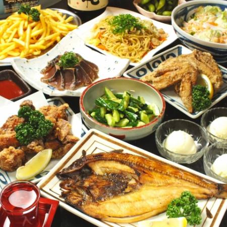 3,500日元（含）90分钟无限量畅饮，炸鸡、饺子等8种人气料理
