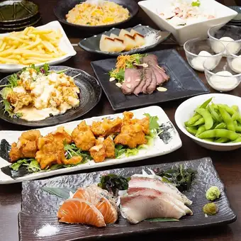 ゆずのやコース【全9品】5,000円→4,000円『生ビール付き飲み放題宴会コースL.O90分お席2時間』