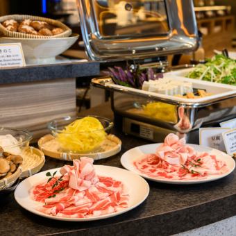 アグー豚のしゃぶしゃぶ&ディナーブッフェ(ソフトドリンク飲み放題付き)