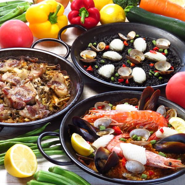 [A wide variety of paella] The most popular is "Seafood Paella" which is full of seafood ☆ A masterpiece where you can fully enjoy the flavor of seafood ♪