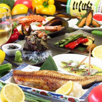 ≪150 minutes!! All-you-can-drink included≫ Enjoy both fish and meat ♪ Great value appetizers ~ Shime and dessert included ☆ 7 dishes in total <Anba course/Japanese>