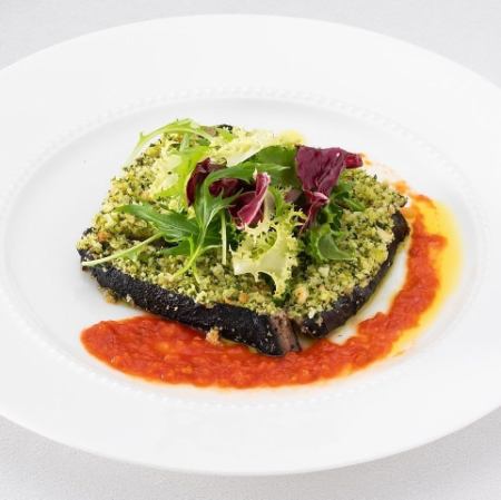 香草麵包屑烤鰹魚