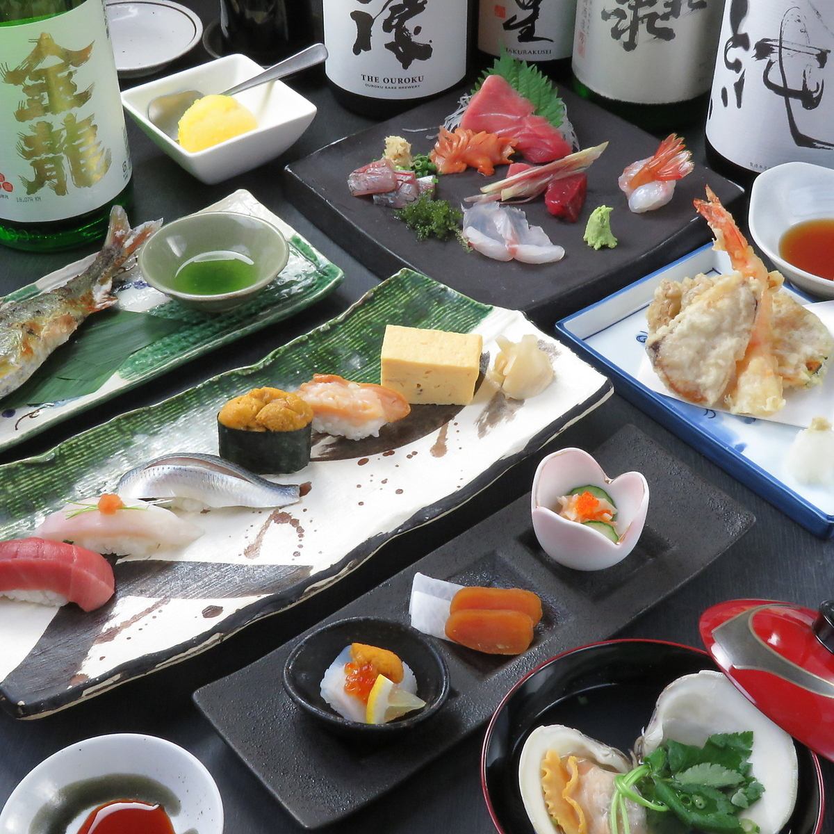 후지사와시 辻堂에 본격적인 초밥 요리사의 스시와 홋카이도와 센다이 시마네 등 전국의 비문 물고기가 食せる 점