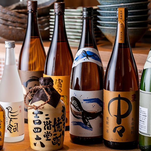 Local sake carefully selected from all over the country