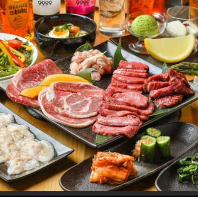 연회 메뉴 플랜【산지 플랜】상탄 소금·상갈비 등 전13품+100분 음방부 코스 6500엔(부가세 포함)