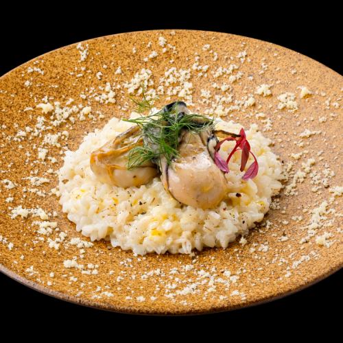 Oyster cream risotto