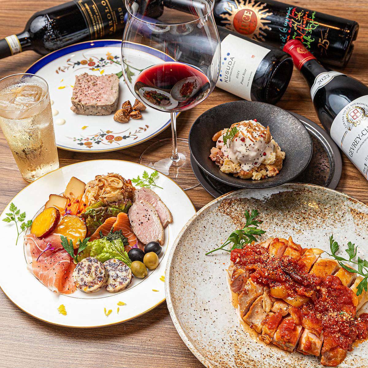 ソムリエ厳選のワインとワインに合わせたお料理を楽しめるお店♪