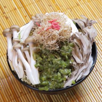 [Japanese-style Monja] Goemon (plum and seaweed)/WASABI (with mushrooms)/Tuna soba with red ginger