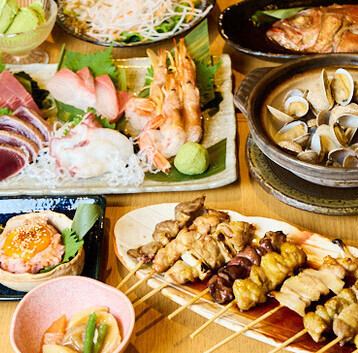 【全9品2時間飲み放題付】お刺身3種、天ぷら、串焼き「發」食べつくし贅沢コース